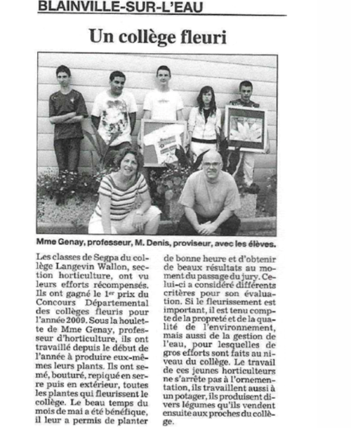 1er prix collèges fleuris