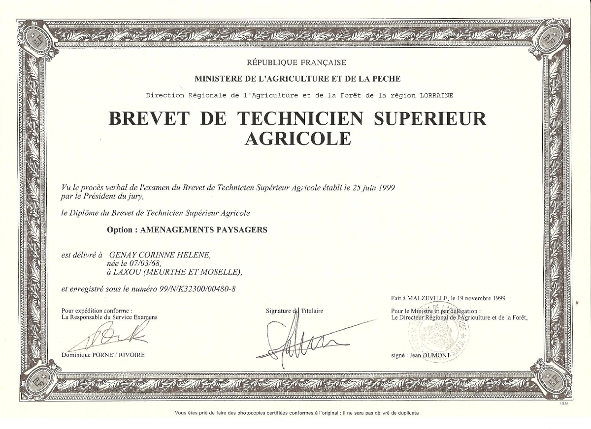 Diplôme de paysagiste