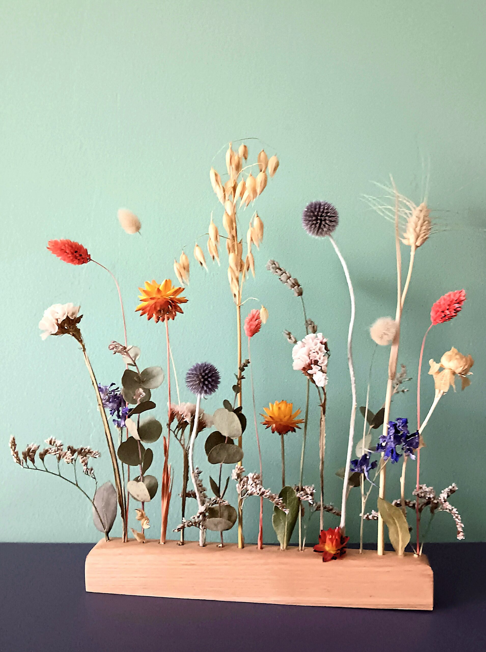 11-barre fleurs séchées colorée moderne