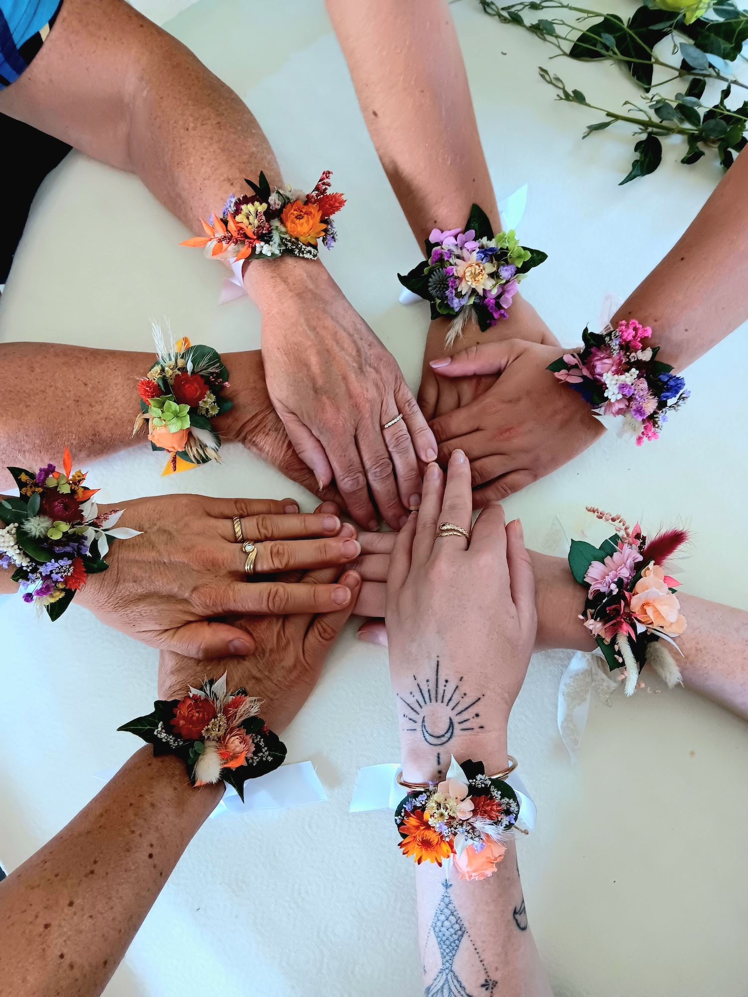 4-bracelets fleurs séchées mariage