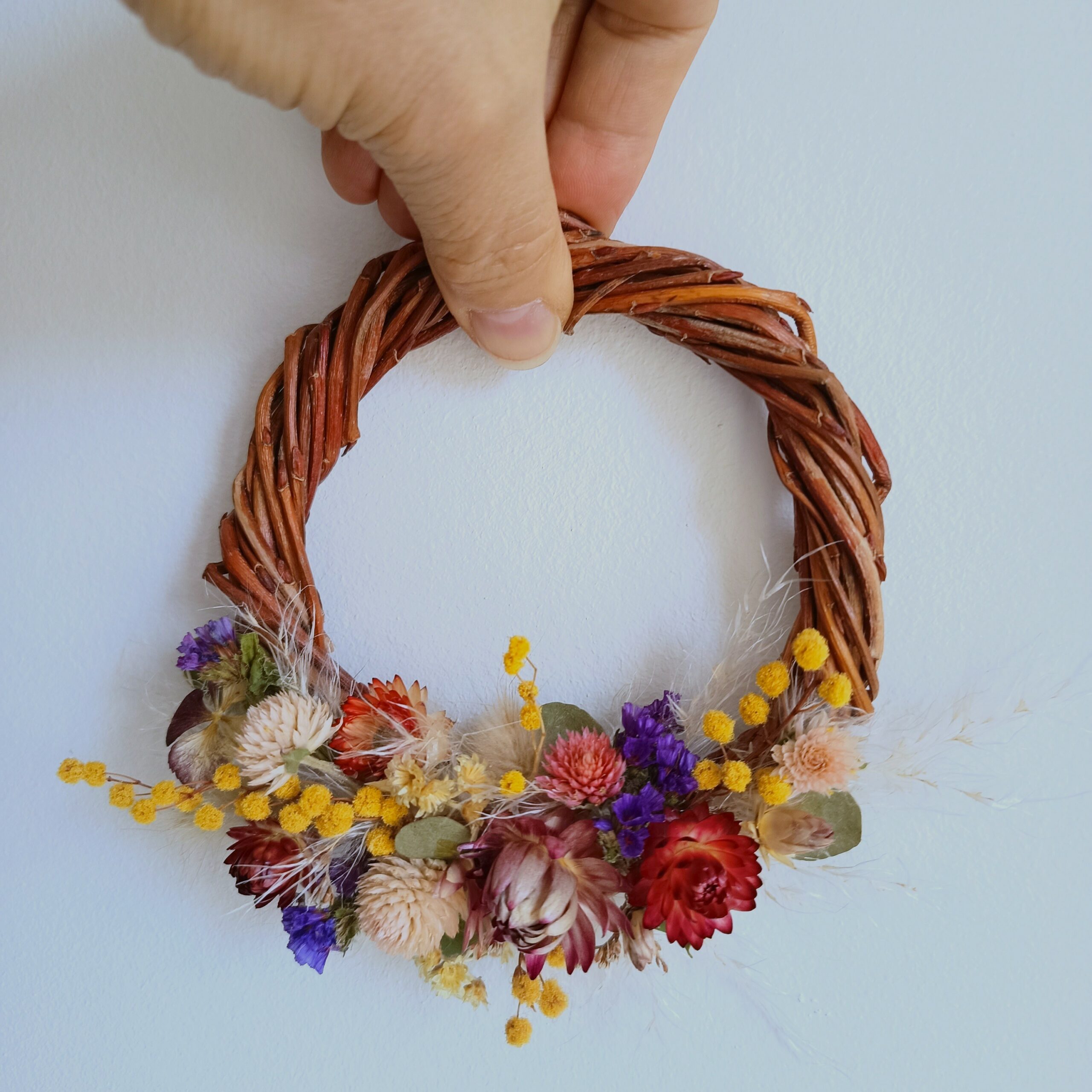4-mini-couronne osier fleurs séchées