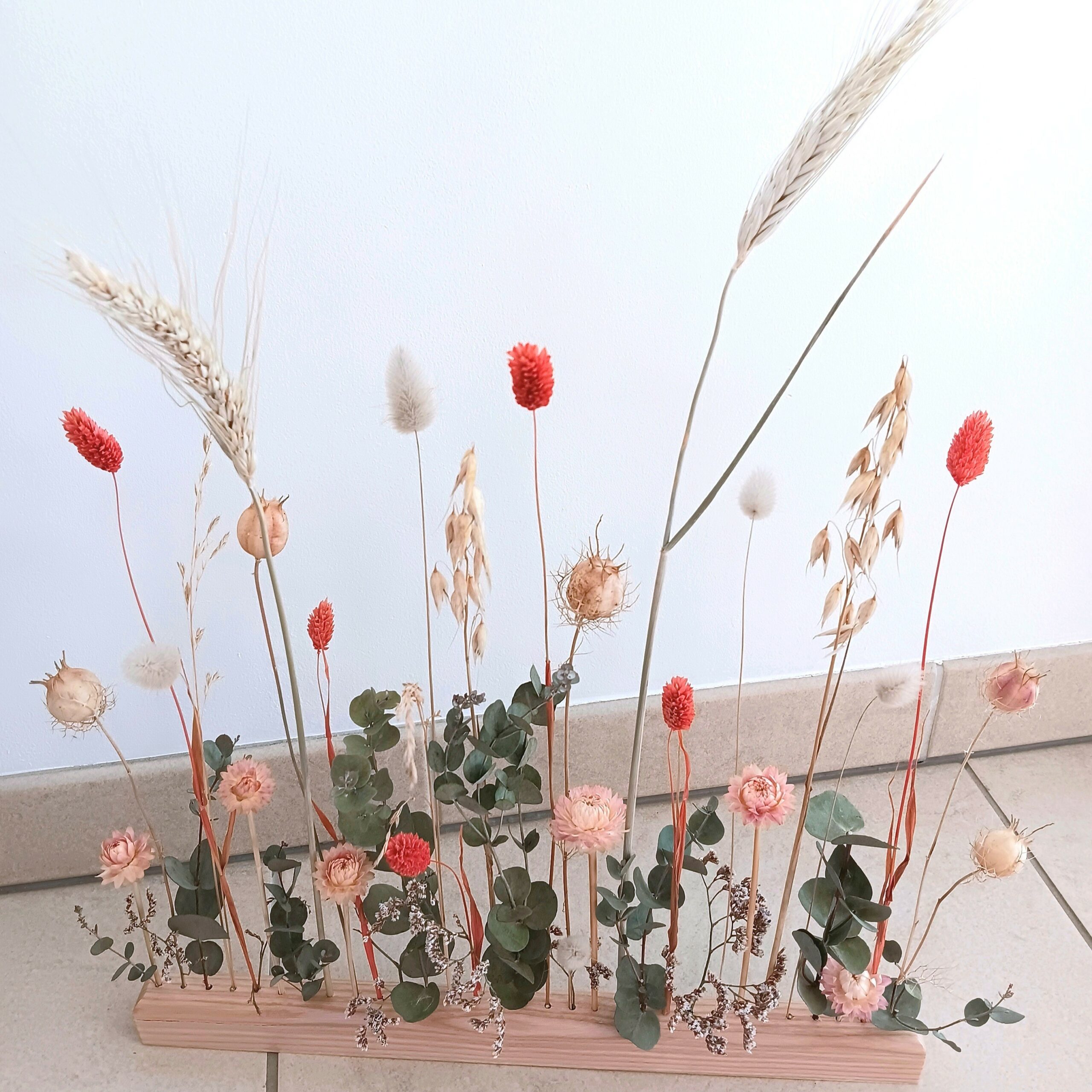 barre fleurs séchées saumon